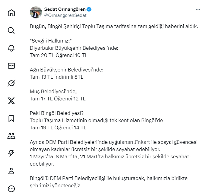 Hat Mi̇ni̇büsü Ücretleri̇ne Zam Sedat Ormangören