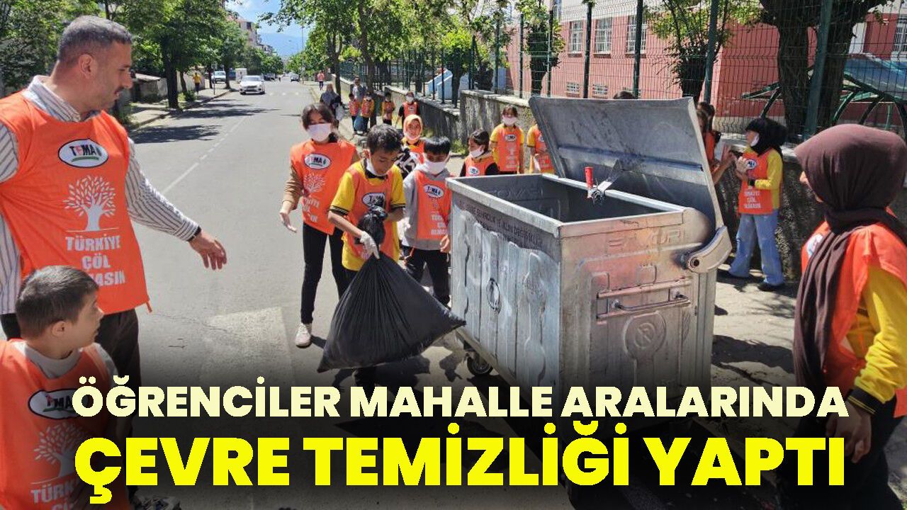 Öğrenciler Mahalle Aralarında Çevre Temizliği Yaptı