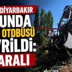 Bingöl Diyarbakır Yolunda Yolcu Otobüsü Devrildi: 2 Yaralı