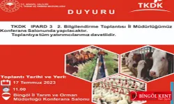 Bingöl'de TKDK IPARD-III bilgilendirme toplantısı yapılacak