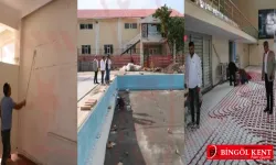 Bingöl'deki spor sosyal tesislerinde bakım çalışması