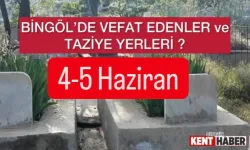 Bingöl’de Vefat Edenler ve Taziye Yerleri Nerede?  (4-5 Haziran)