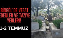 Bingöl’de Vefat Edenler ve Taziye Yerleri