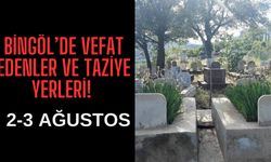 Bingöl’de Vefat Edenler Ve Taziye Yerleri!