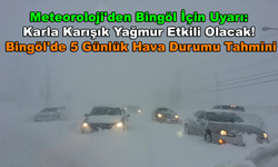 Meteoroloji'den Bingöl İçin Uyarı: Karla Karışık Yağmur Etkili Olacak! Bingöl'de 5 Günlük Hava Durumu Tahmini