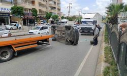 Otomobil Ters Döndü, Sürücü Şans Eseri Kurtuldu