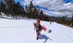 Kars’ta Nisan Ayında Snowboard Keyfi
