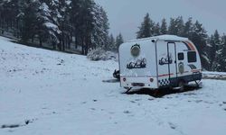 Erzurum'da Kar Yağışıyla Dağlar Beyaza Büründü