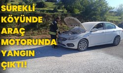 Sürekli Köyünde Araç Motorunda Yangın Çıktı!