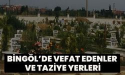 Bingöl’de Vefat Edenler Ve Taziye Yerleri