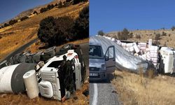 Bir Günde 2 Kaza: Tır ve Beton Mikseri Devrildi!