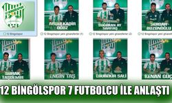 12 Bingölspor 7 Futbolcu İle Anlaştı