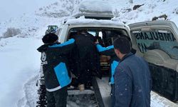 Kardan Yolu Kapanan Köydeki Hastanın İmdadına Paletli Ambulans Yetişti