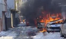 Soğukta Çalışmayan Motoru Zorlayınca Otomobil Alev Aldı