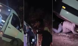 Yolcu Minibüsü Şarampolde Asılı Kaldı, Facianın Eşiğinden Dönüldü