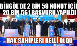 Bingöl’de 2 Bin 59 Konut İçin 20 Bin 561 Başvuru Yapıldı: HAK SAHİPLERİ BELLİ OLDU
