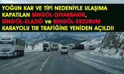Bingöl'de Kar ve Tipi Dolayısıyla Tır Trafiğine Kapatılan Yollar Açıldı