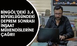 Bingöl’deki 3,4 Büyüklüğündeki Deprem Sonrası Akademisyenden İnşaat Mühendislerine Çağrı!