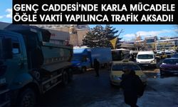 Bingöl Çarşı Merkezindeki Kar Kütleleri Öğle Vakitlerinde Taşınınca Trafik Aksadı