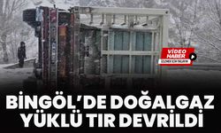 Bingöl’de Doğalgaz Yüklü Tır Devrildi
