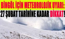 Bingöl İçin Çığ Riski Uyarısı!