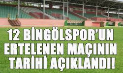 12 Bingölspor’un Ertelelen Maçının Tarihi Netleşti