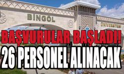 Bingöl Üniversitesi 26 Personel Alacak!