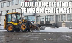 Yedisu'da Okul Bahçesindeki Karlar Kaldırıldı