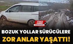 Bozuk Yollar Sürücülere Zor Anlar Yaşattı!