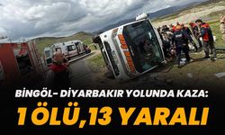 Bingöl- Diyarbakır Yolunda Kaza: 1 Ölü, 13 Yaralı
