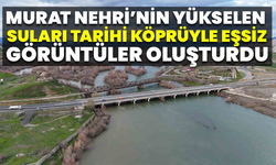 Murat Nehri’nin Yükselen Suları Tarihi Köprüyle Eşsiz Görüntüler Oluşturdu