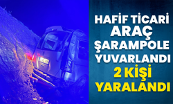 Hafif Ticari Araç Şarampole Yuvarlandı, 2 Kişi Yaralandı