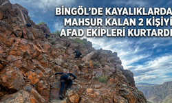 Bingöl’de Kayalıklarda Mahsur Kalan 2 Kişiyi AFAD Ekipleri Kurtardı