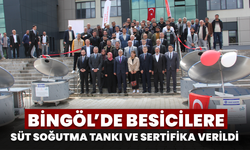 Bingöl’de Besicilere Süt Soğutma Tankı Ve Sertifika Verildi