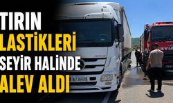 Tırın Lastikleri Seyir Halinde Alev Aldı