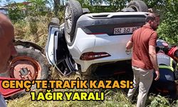 Genç'te Traktörle Çarpışan Cip Devrildi: 1 Ağır Yaralı