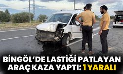 Bingöl’de Lastiği Patlayan Araç Kaza Yaptı: 1 Yaralı