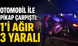 Otomobil İle Pikap Çarpıştı: 1’i Ağır 3 Yaralı