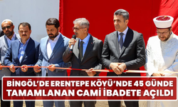 Bingöl’de Erentepe Köyü’nde 45 Günde Tamamlanan Cami İbadete Açıldı