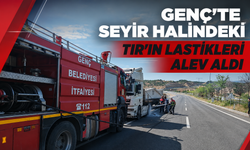 Genç’te Seyir Halindeki TIR’ın Lastikleri Alev Aldı