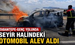 Tabantepe-Genç Yolunda Seyir Halindeki Otomobil Alev Aldı