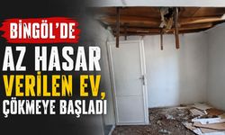 Bingöl’de Az Hasar Verilen Ev, Çökmeye Başladı