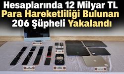 Hesaplarında 12 Milyar TL Para Hareketliliği Bulunan 206 Şüpheli Yakalandı
