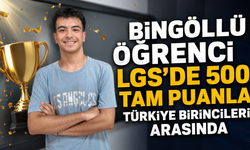 Bingöllü Öğrenci LGS'de 500 Tam Puanla Türkiye Birincileri Arasında
