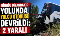Bingöl Diyarbakır Yolunda Yolcu Otobüsü Devrildi: 2 Yaralı