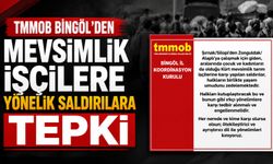TMMOB Bingöl’den Mevsimlik İşçilere Yönelik Saldırılara Tepki
