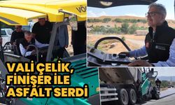 Vali Çelik, Finişer Kullanarak Asfalt Çalışmasına Katıldı