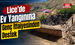 Lice’de Ev Yangınına Genç İtfaiyesinden Destek