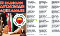 Bingöl Barosu'nun da Yer Aldığı 79 Barodan Ortak Açıklama!