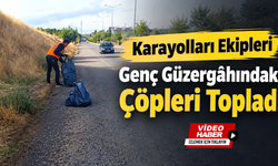 Karayolları Ekipleri Genç Güzergâhındaki Çöpleri Topladı